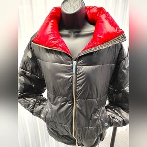 Michael Kors Women's Black with Red lining puffer Jacket